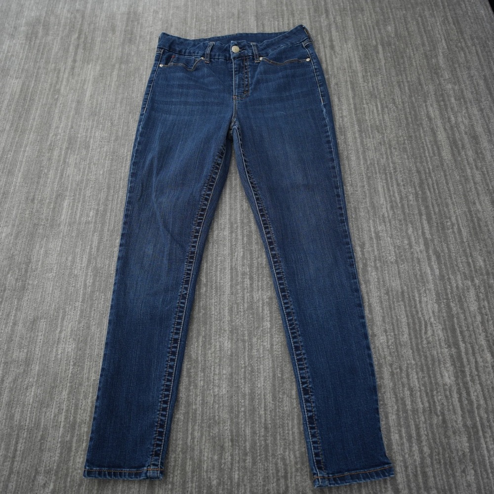 Seven7 Jeans Women Blue Skinny Dark Wash High Rise Size 12 Measured 30x29‎